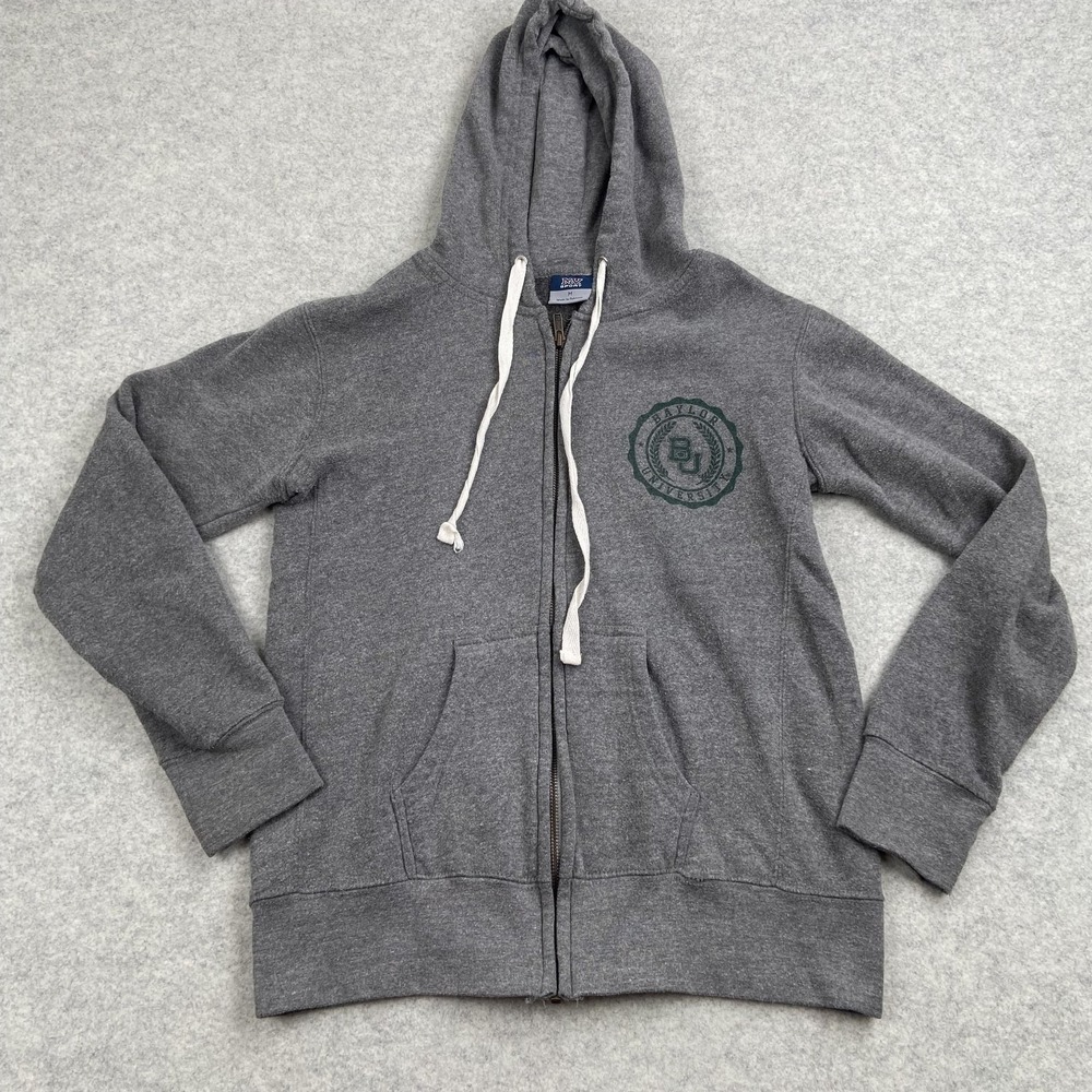 Baylor Bears Hoodie Womens Medium Gray NCAA College MV Sport Fleece Full Zip